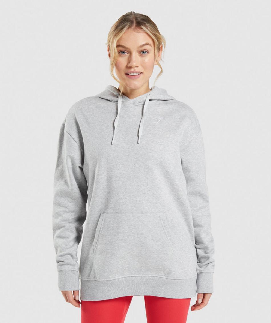 Bluzy Z Kapturem Damskie Gymshark Treningowe Oversized Głęboka Szare | PL 2755WNB